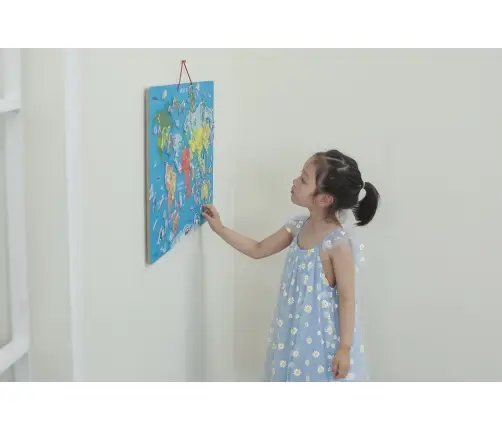 Viga 44508 2w1 Tablica edukacyjna z magnetyczną mapą świata