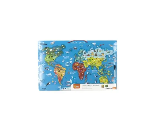 Viga 44508 2w1 Tablica edukacyjna z magnetyczną mapą świata