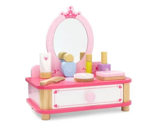 Viga 44571 Drewniana toaletka z lustrem i akcesoriami