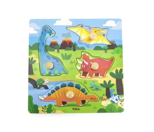 Viga 44596 Puzzle z uchwytami - Dinozaury