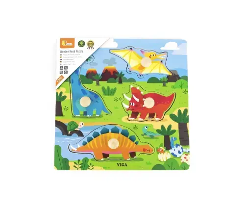 Viga 44596 Puzzle z uchwytami - Dinozaury
