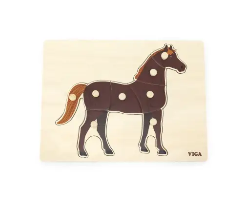 Viga 44607 Puzzle na podkładce z uchwytami - Koń