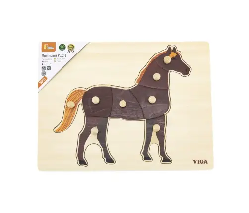 Viga 44607 Puzzle na podkładce z uchwytami - Koń