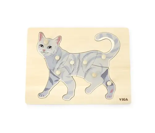 Viga 44612 Puzzle na podkładce z uchwytami - Kot