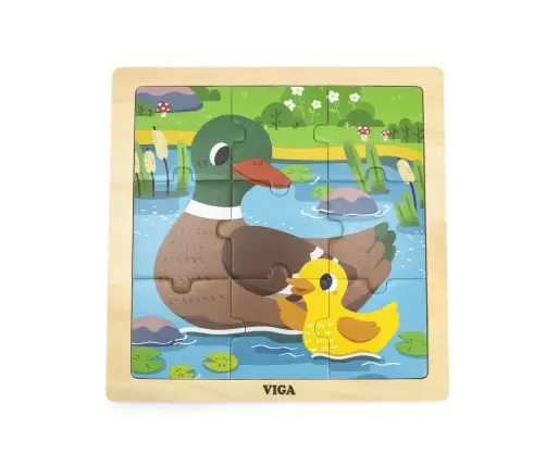 Viga 44621 Puzzle na podkładce 9 elementów - Kaczka