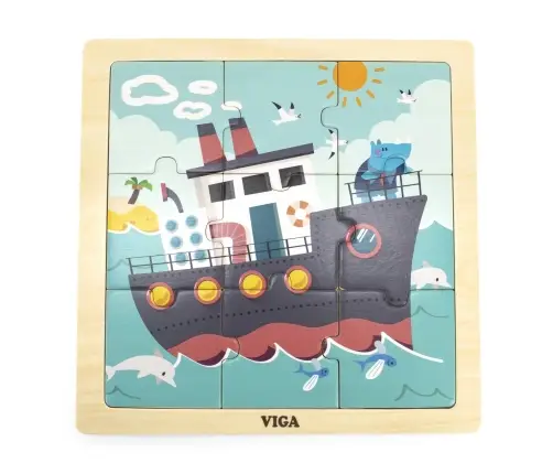 Viga 44630 Puzzle na podkładce 9 elementów - statek