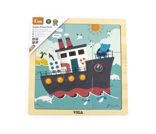 Viga 44630 Puzzle na podkładce 9 elementów - statek