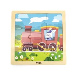 Viga 44631 Puzzle na podkładce 9 elementów - pociąg