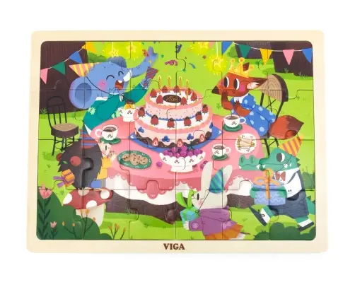 Viga 44644 Puzzle na podkładce 24 elementy - urodziny