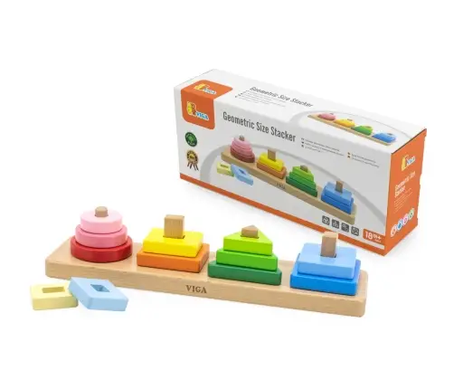 Viga 44686 Viga Klocki z sorterem kształtów - figury geometryczne - piramidki