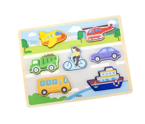 Viga 44701 Puzzle na podkładce 7 elementów- transport