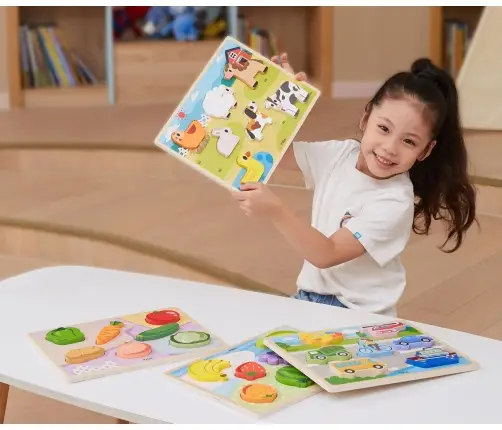 Viga 44702 Puzzle na podkładce 7 elementów- farma