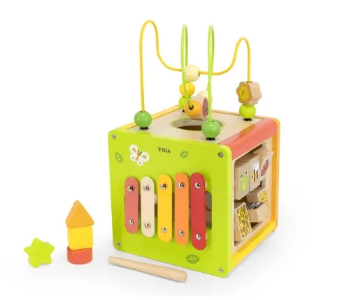 Viga 44716 Kostka edukacyjna 5w1 z labiryntami i cymbałkami