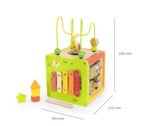 Viga 44716 Kostka edukacyjna 5w1 z labiryntami i cymbałkami