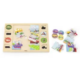 Viga 44742 Zestaw puzzli na podkładce- dopasuj cienie - środki transportu Viga 44742 Zestaw puzzli na podkładce- dopasuj cienie - środki transportu