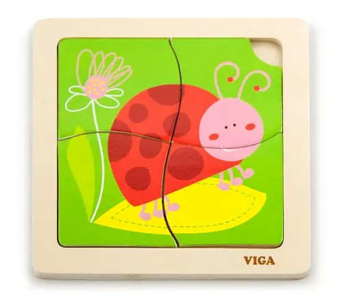 Viga 50140 Handy Flat Puzzle - Ladybird