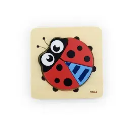 Viga 50168 Handy Block Puzzle - Ladybird