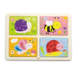 Viga 50189 Puzzle na podkładce 4w1 - owady