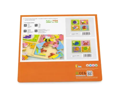 Viga 50189 Puzzle na podkładce 4w1 - owady