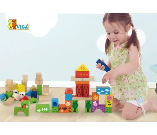 Viga 50285 50Pcs Block Set - Farm