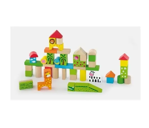 Viga 50286 50Pcs Block Set - Zoo