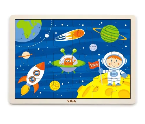 Viga 51461 Puzzle na podkładce 24 elementy - kosmiczna przygoda