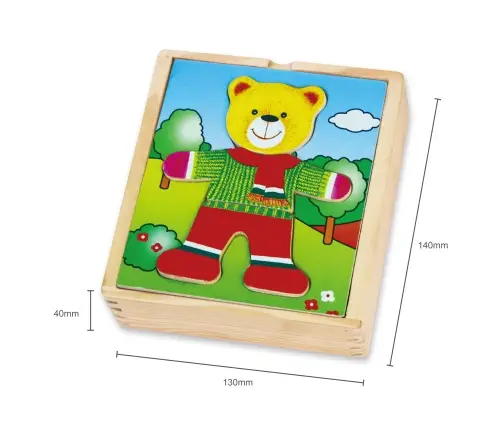 Viga 56401 Układanka ubieranka Miś - chłopiec