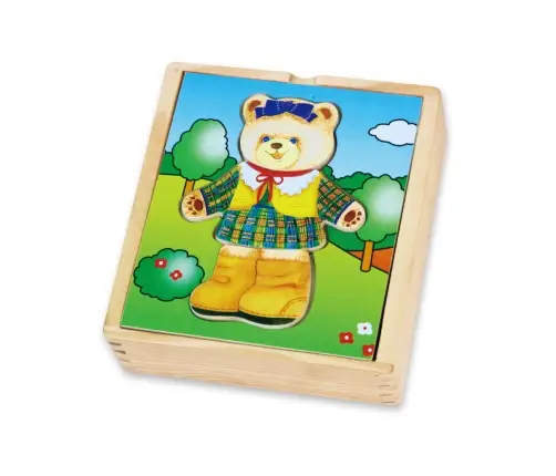 Viga 56403 Układanka ubieranka Miś - dziewczynka