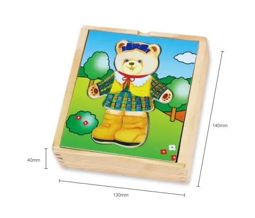 Viga 56403 Układanka ubieranka Miś - dziewczynka