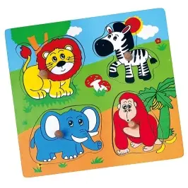Viga 59563 Wooden Flat Puzzle - Wild Animals
