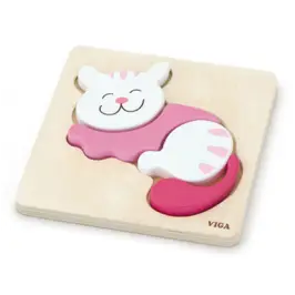 Viga 59930 Shape Block Puzzle - Cat