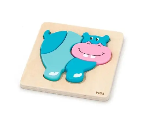 Viga 59932 Shape Block Puzzle - Hippo
