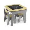 Zestaw mebli Olaf Blocks - Stolik i dwa krzesełka Dark Grey