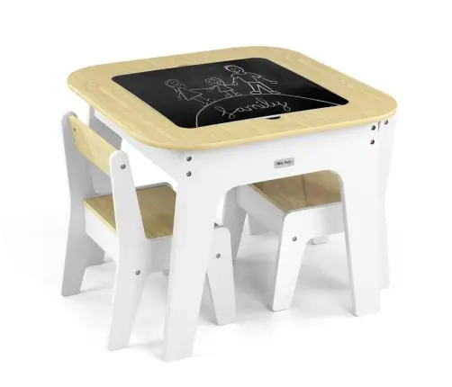 Zestaw mebli Olaf Blocks - Stolik i dwa krzesełka White Zestaw mebli Olaf Blocks - Stolik i dwa krzesełka White