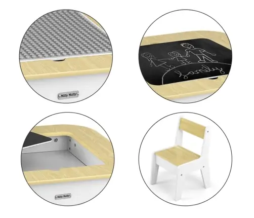 Zestaw mebli Olaf Blocks - Stolik i dwa krzesełka White Zestaw mebli Olaf Blocks - Stolik i dwa krzesełka White