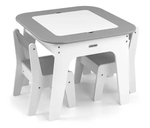 Zestaw mebli Olaf - Stolik i dwa krzesełka Grey