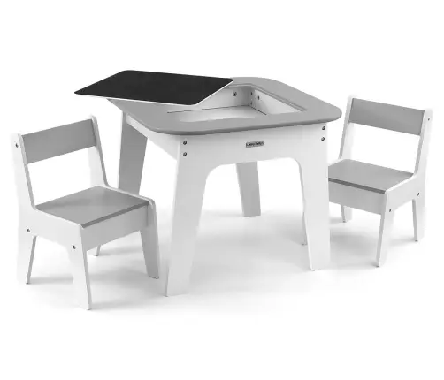 Zestaw mebli Olaf - Stolik i dwa krzesełka Grey