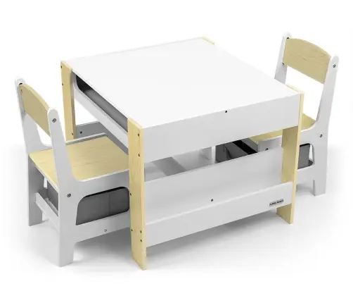 Zestaw mebli - Stolik i dwa krzesełka Sven Natural