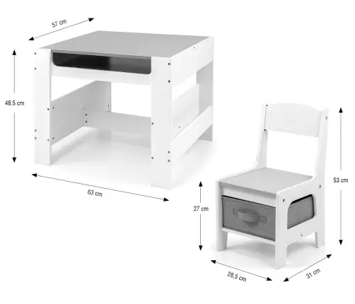 Zestaw mebli - Stolik i dwa krzesełka Sven White