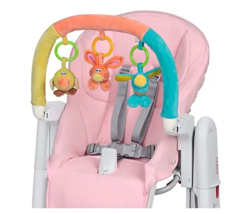 Peg Perego KIT TATAMIA Rosa Barošanas krēsla Follow Me pārvalks + loks ar rotaļlietām