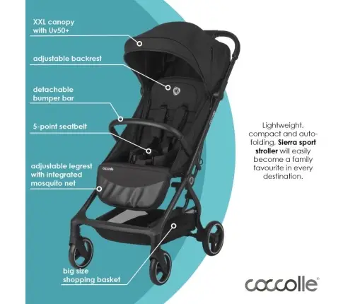 Autofold Sport Stroller Coccolle Sierra Diamond black
