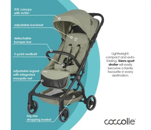 Autofold Sport Stroller Coccolle Sierra Sage green