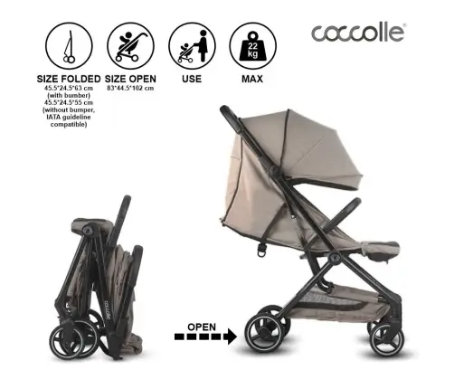 Autofold Sport Stroller Coccolle Sierra Taupe brown