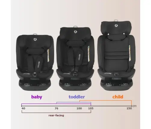 i-Size rotating car seat 40-150 cm Coccolle Velsa Jet black