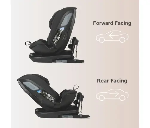 i-Size rotating car seat 40-150 cm Coccolle Velsa Jet black
