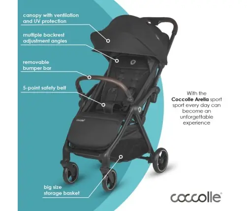 Autofold Sport Stroller Coccolle Arella Jet black