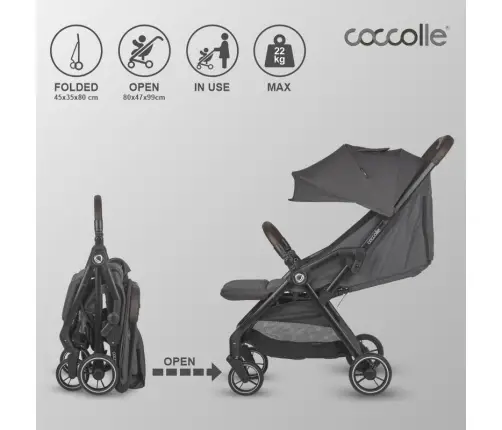 Autofold Sport Stroller Coccolle Arella Dark pearl