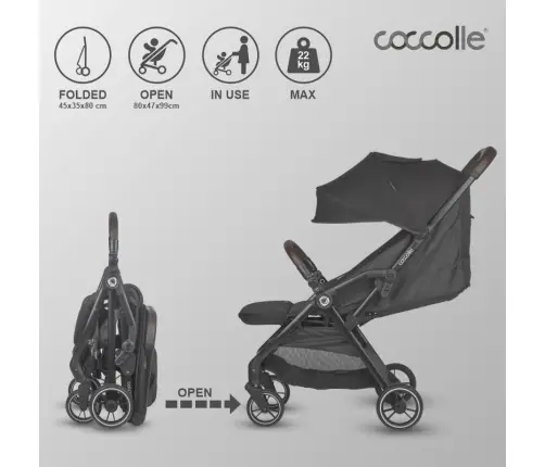 Autofold Sport Stroller Coccolle Arella Jet black