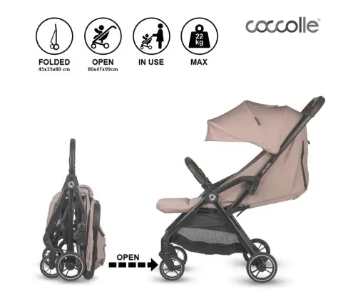 Autofold Sport Stroller Coccolle Arella Sand beige