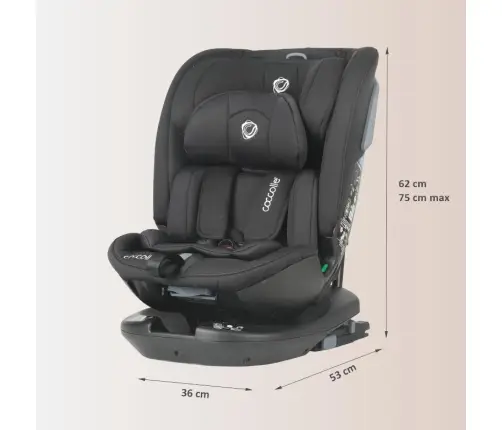 i-Size rotating car seat 40-150 cm Coccolle Velsa Jet black
